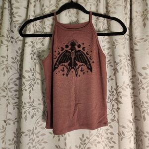 Torrid Sparrow Fitted Rib High Neck Cropped Cami in Rose Taupe Size 1 (1X)